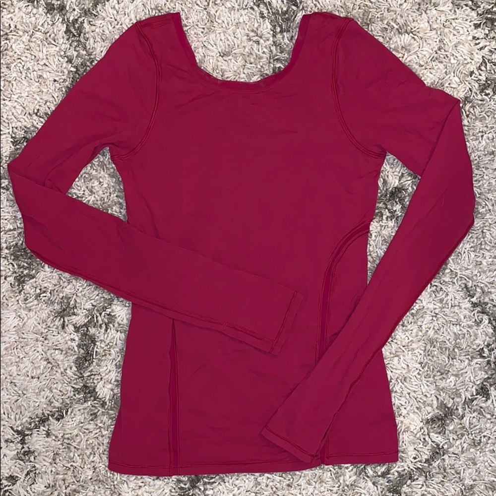 Long sleeve Lululemon burgundy/fuschia Top